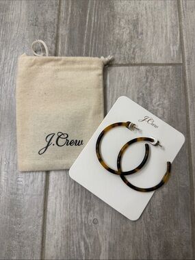 J. Crew NWT tortoise hoop earrings
